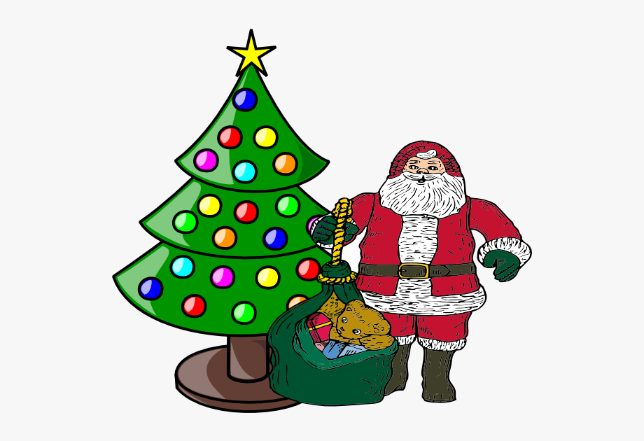 Christmas Tree With Santa Claus Clip Art At Clker