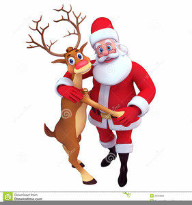 Santa Dancing Reindeer Clipart