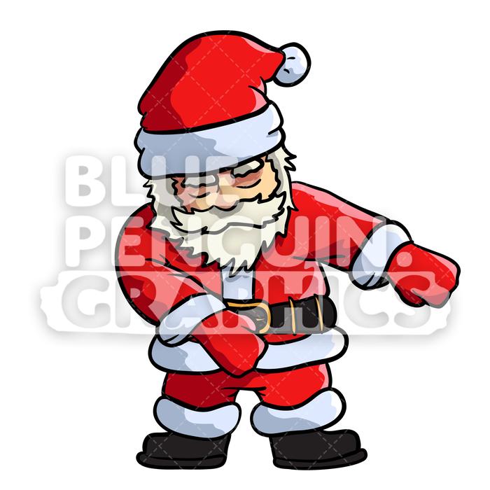 Santa Floss Dance Vector Cartoon Clipart Illustration
