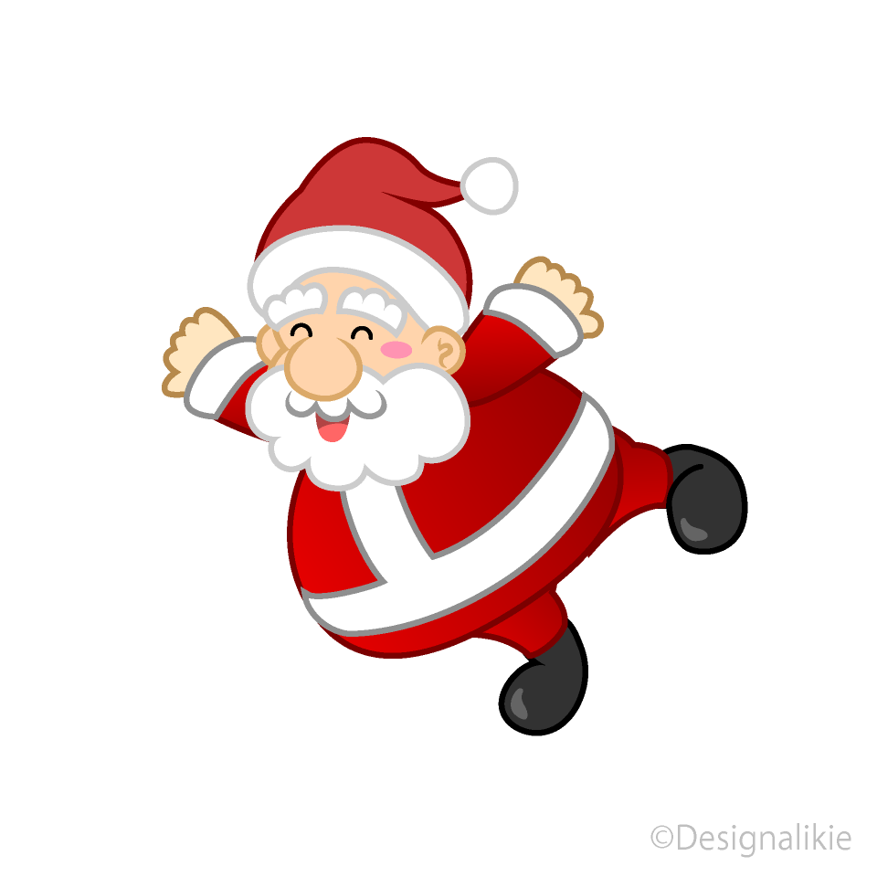 Free Flying Santa Clipart Image