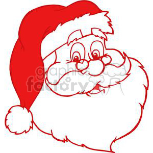 Red Santa Claus outline clipart