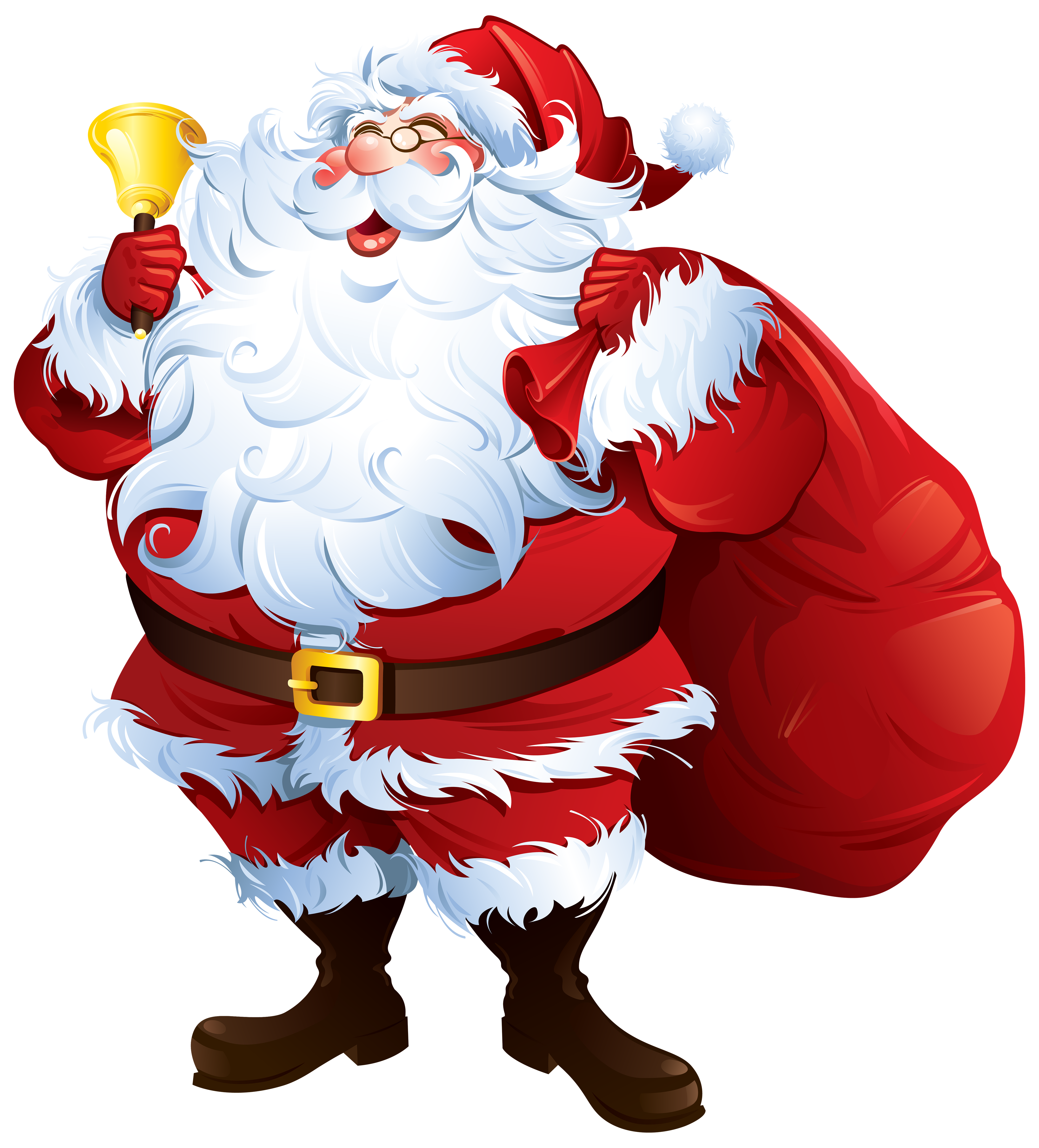 Santa Claus with Bell and Bag PNG Clipart