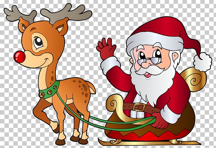 Rudolph Santa Claus Christmas Reindeer PNG, Clipart