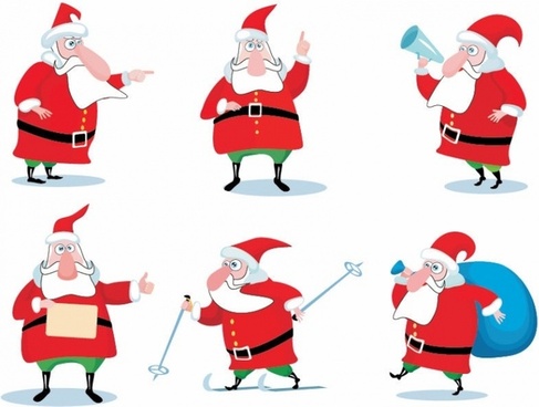 Winter christmas santa claus reindeer clipart free vector