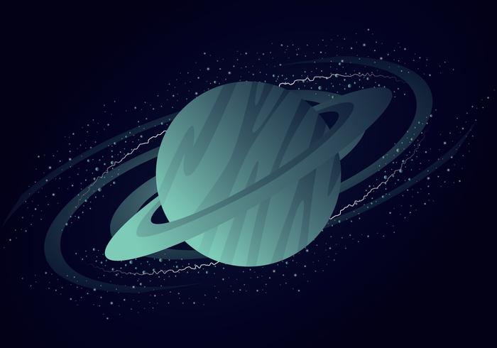 Saturn Planet On Galaxy
