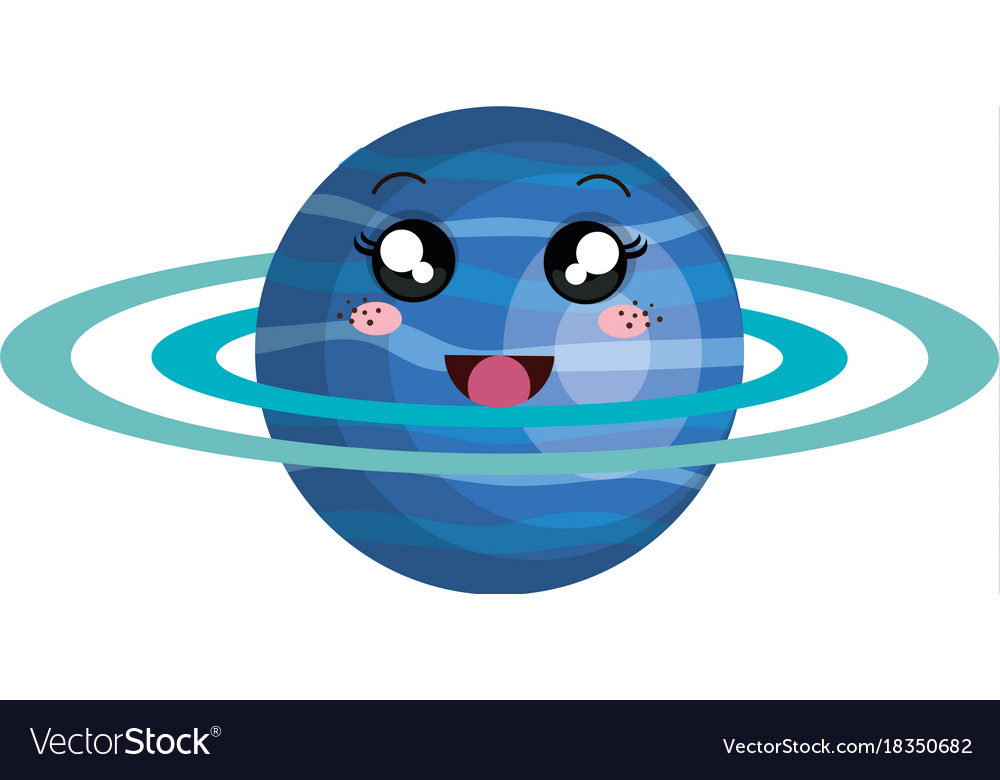 Saturn planet kawaii character vector image