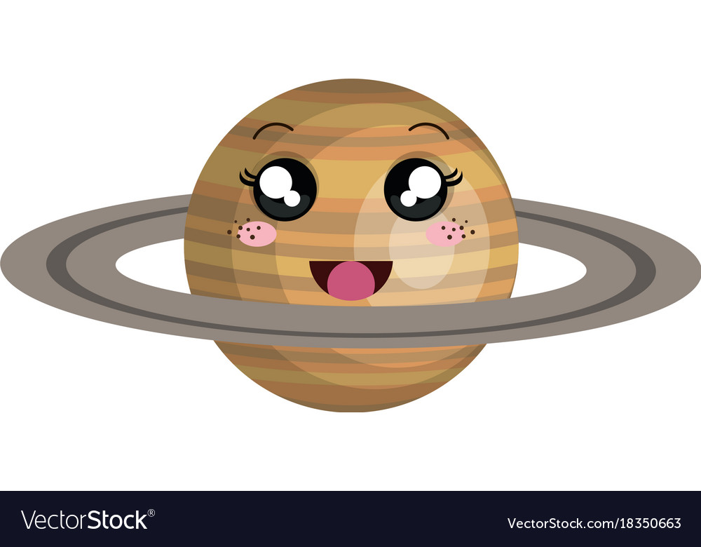 Saturn planet kawaii.