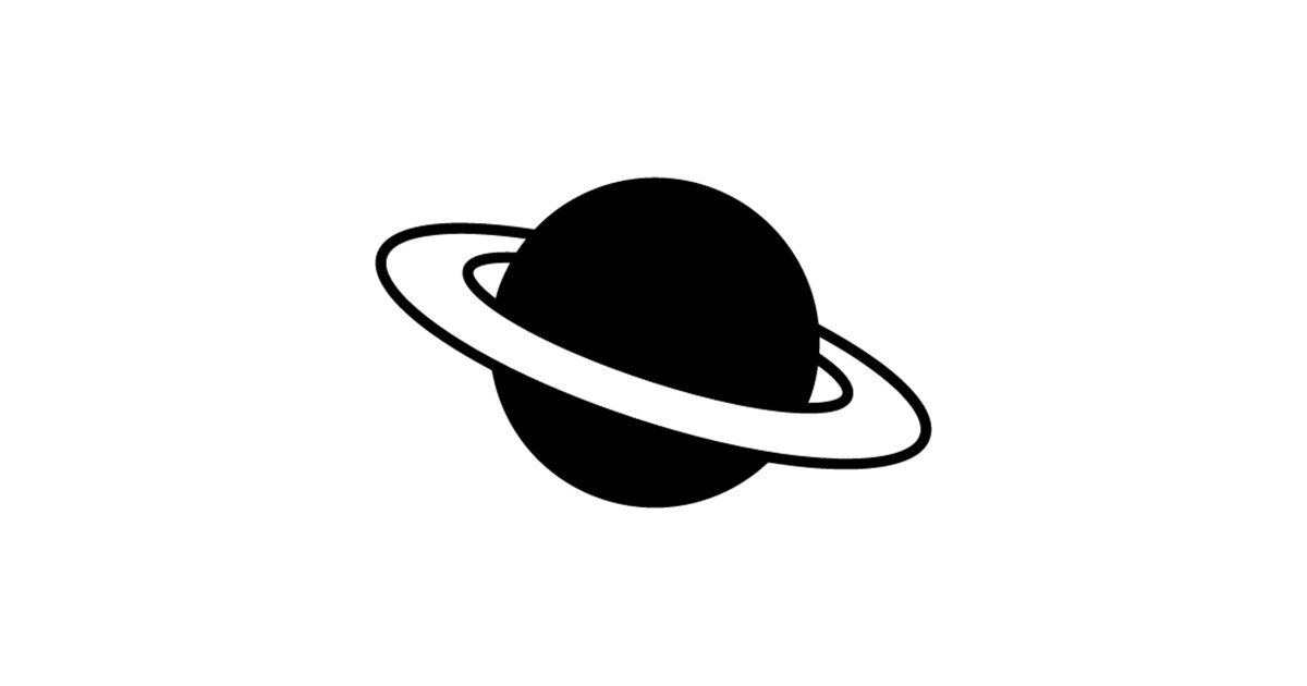 Saturn Ring Planet Silhouette Icon by australianmate