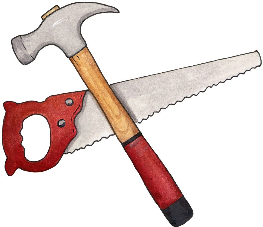Hammer and saw