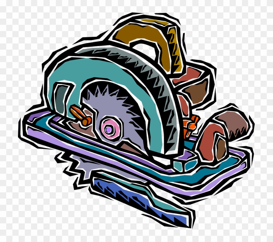 Vector Illustration Of Circular Saw Electric Power