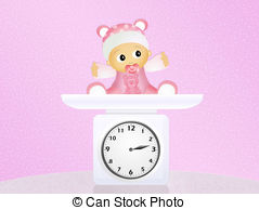 Baby scales Illustrations and Stock Art