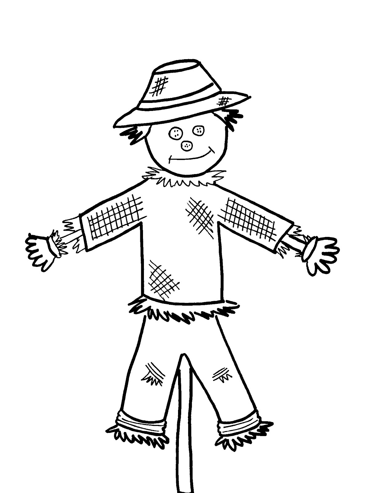 Scarecrow clipart black and white