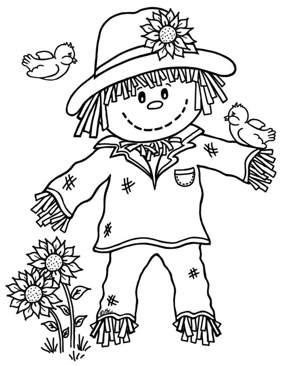 Black and white scarecrow clipart