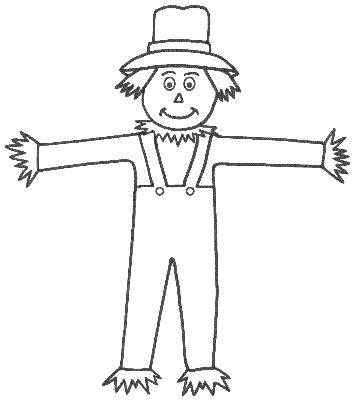 Free black and white scarecrow clipart