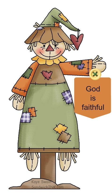 Cute autumn scarecrow country clipart for grandkids and