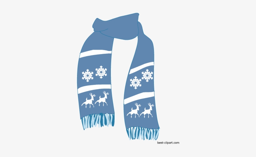 Light blue scarf.