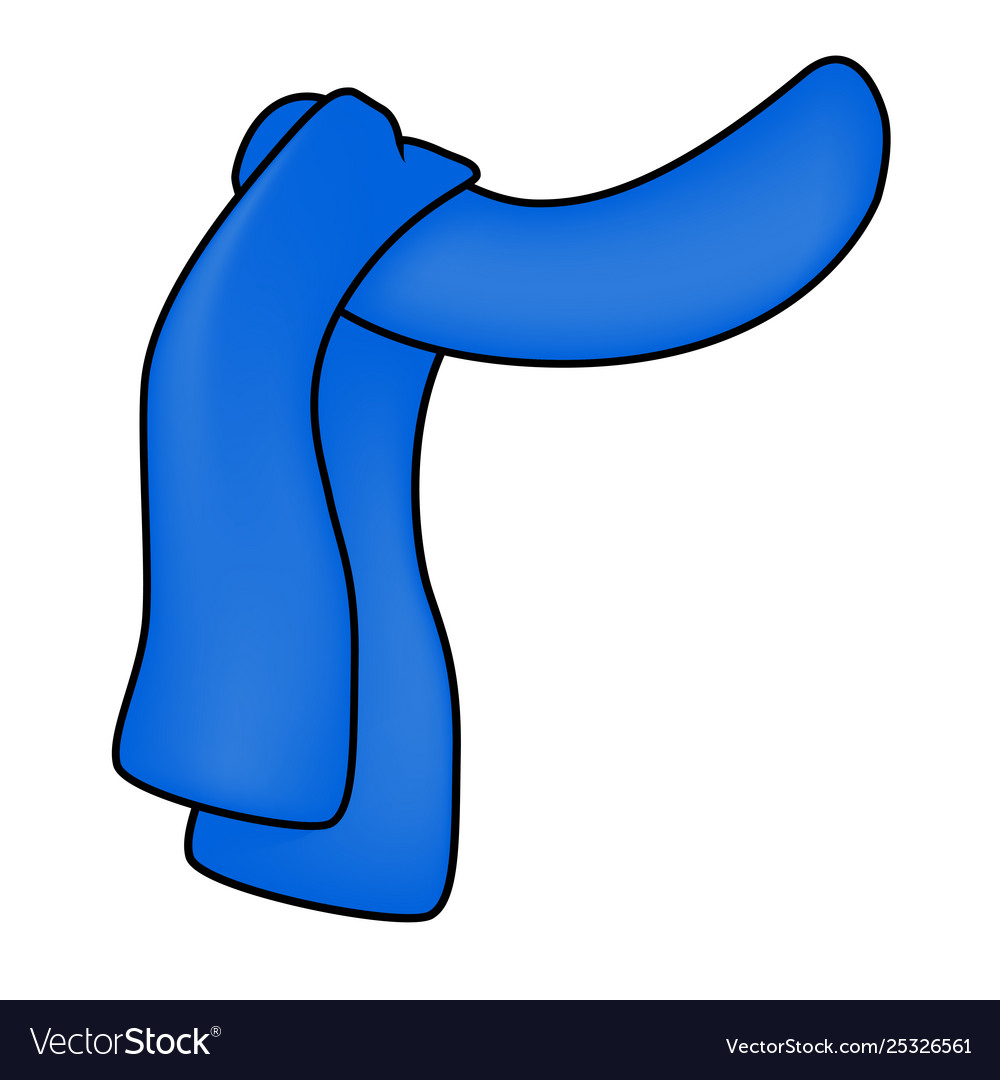 Blue scarf icon winter wool symbol design