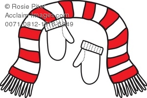 Royalty Free Clipart Illustration of a Scarf and Mittens