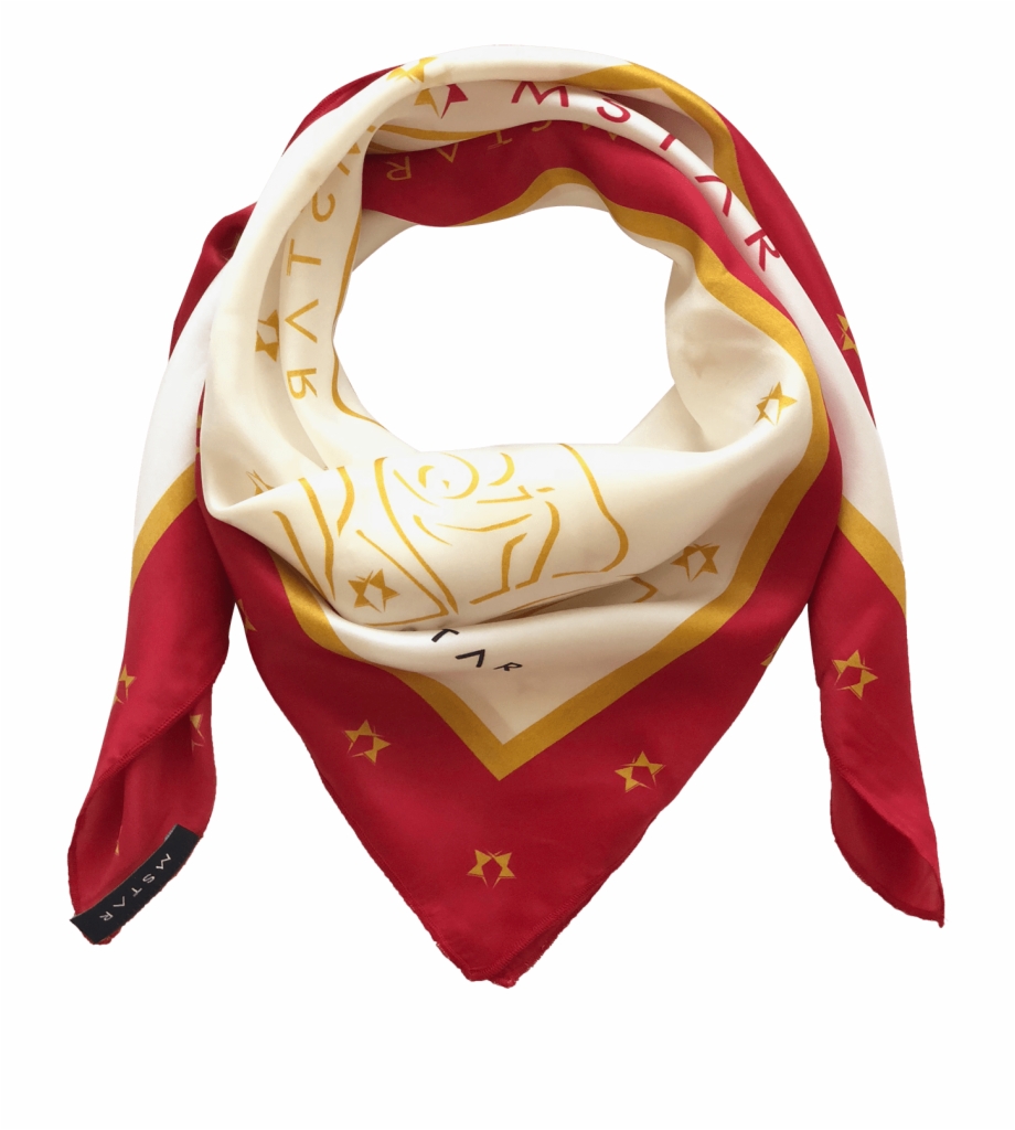 Hail The Goddess Red And Gold Woman Silk Scarf