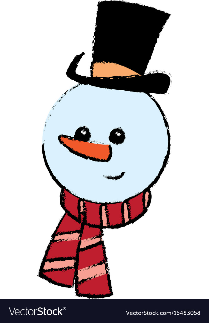 Christman snowman character with hat and scarf