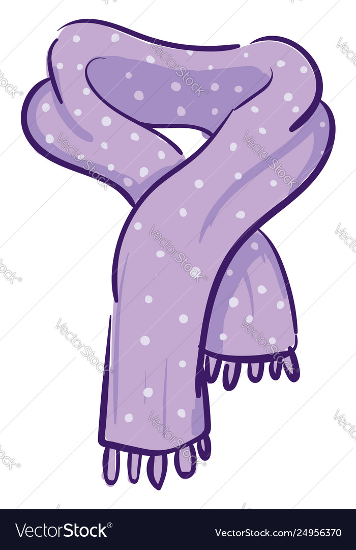 Clipart a purple scarf with white polka design vector image