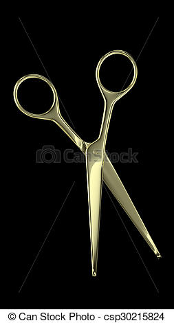Golden scissors black.