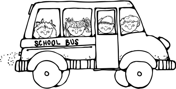 School bus black and white