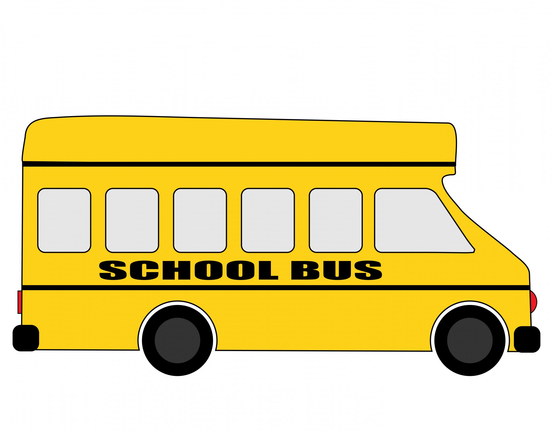 School bus black and white school bus side view clipart