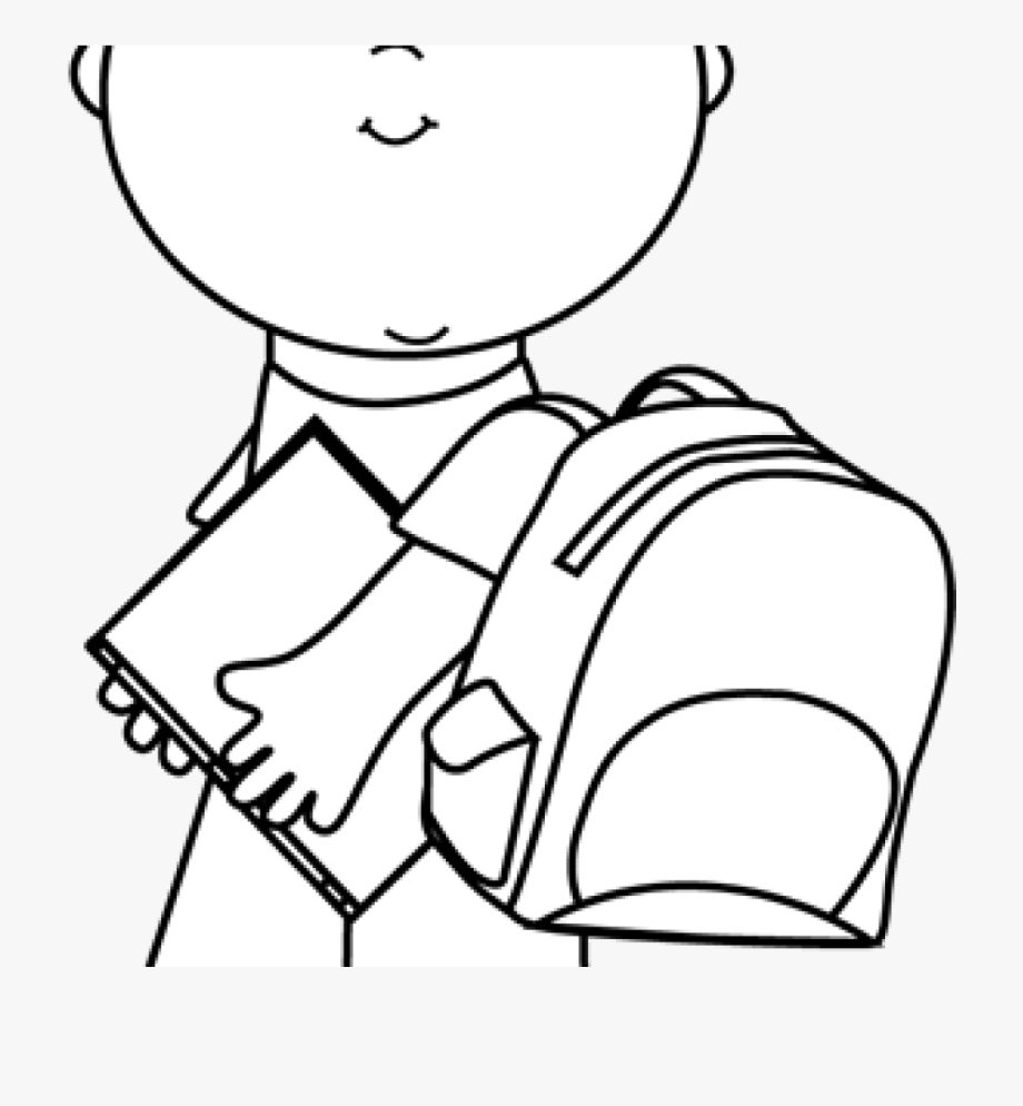 Child Clipart Black And White Black And White Boy Carrying