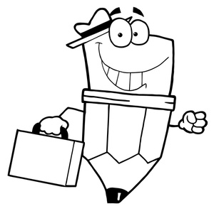 Black and white school clipart cartoon characters