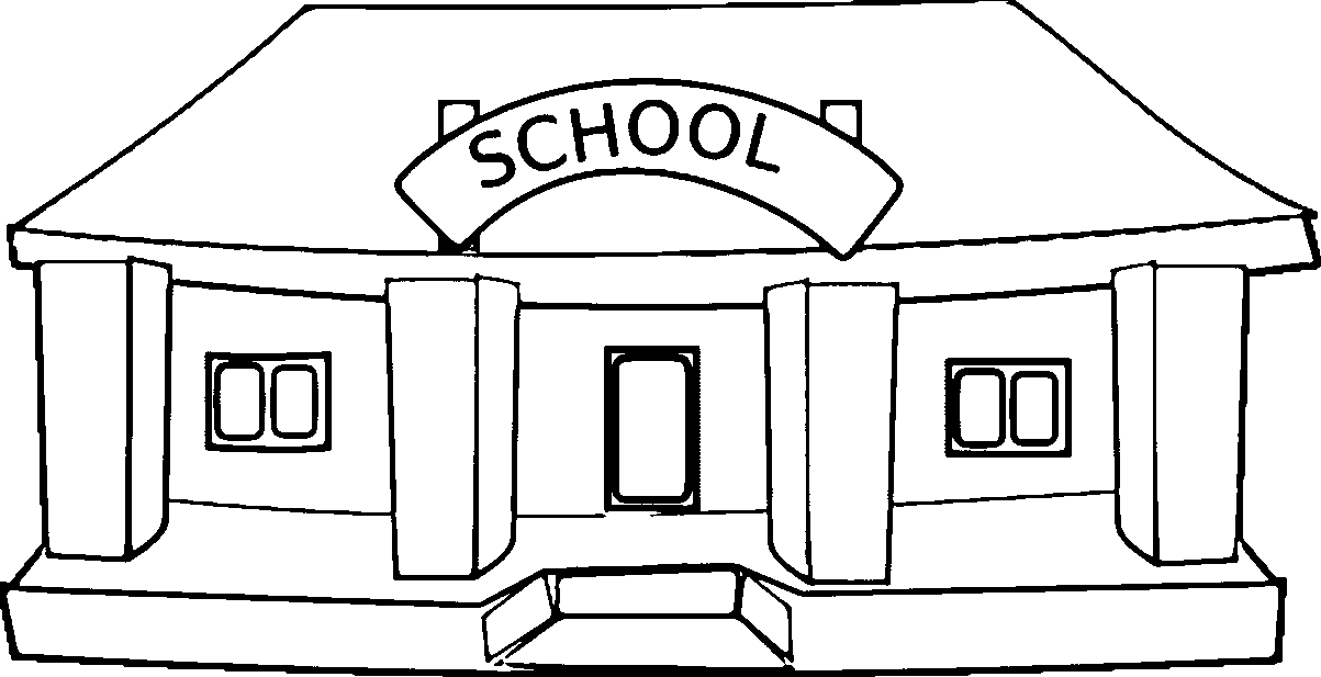 school clipart black and white cartoon