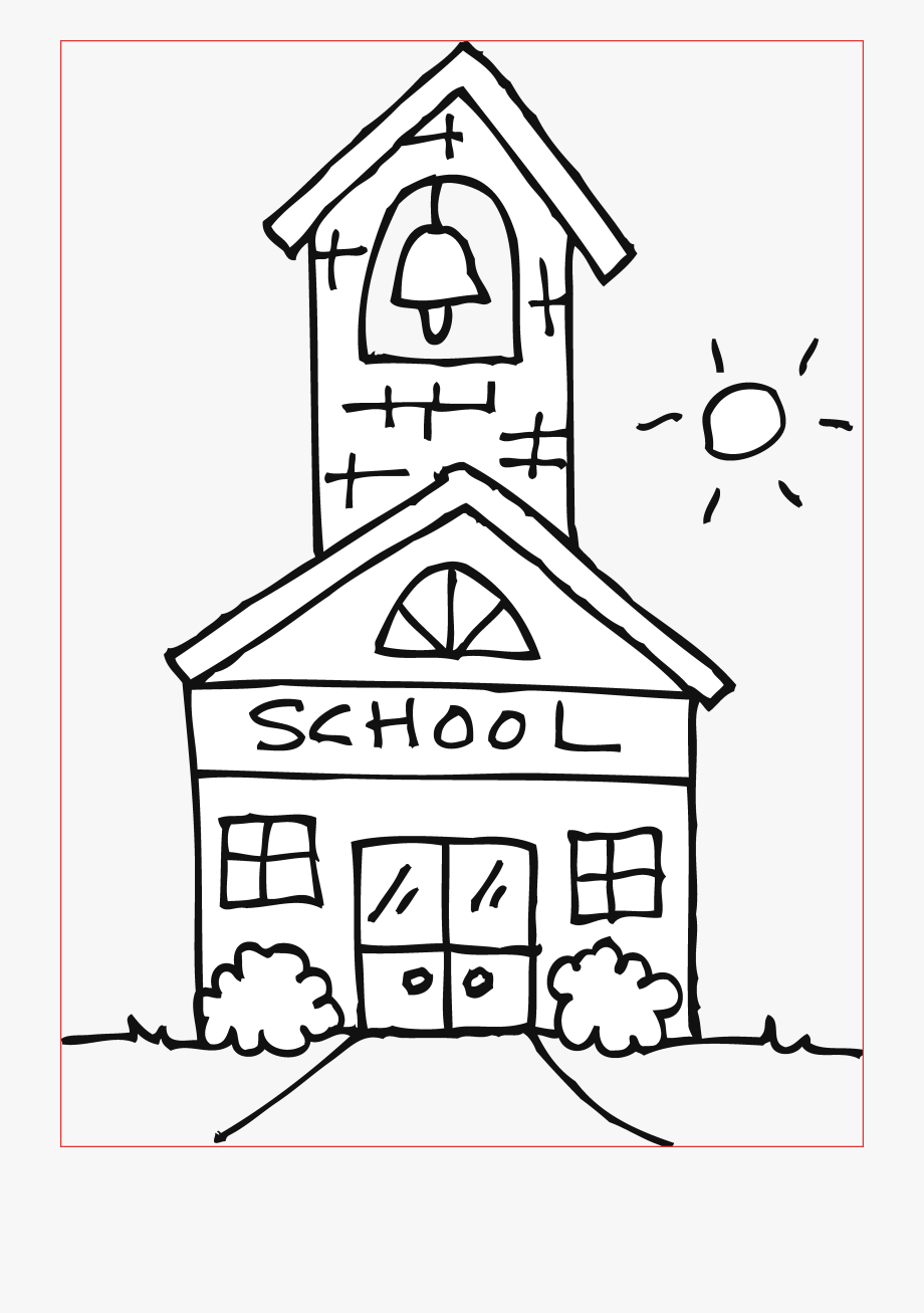 Cute schoolhouse coloring.