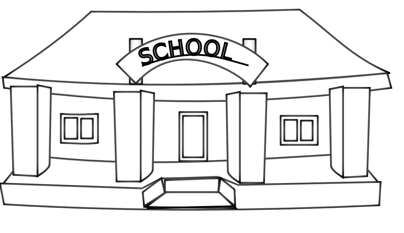 school clipart black and white high