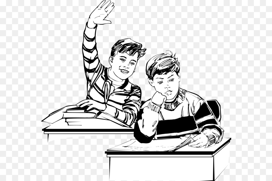 school clipart black and white student