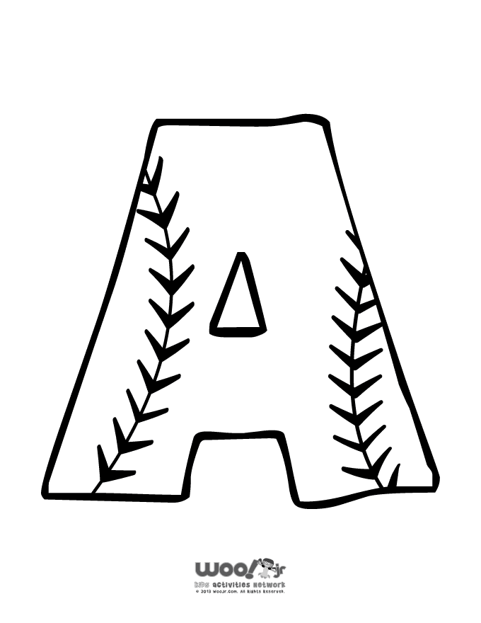 Printable baseball alphabet.
