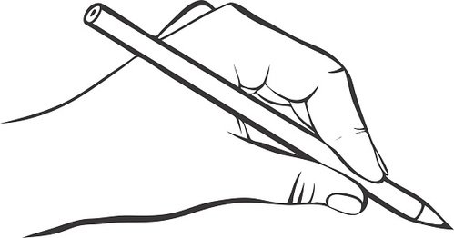 Writing hand with pencil Clipart Image