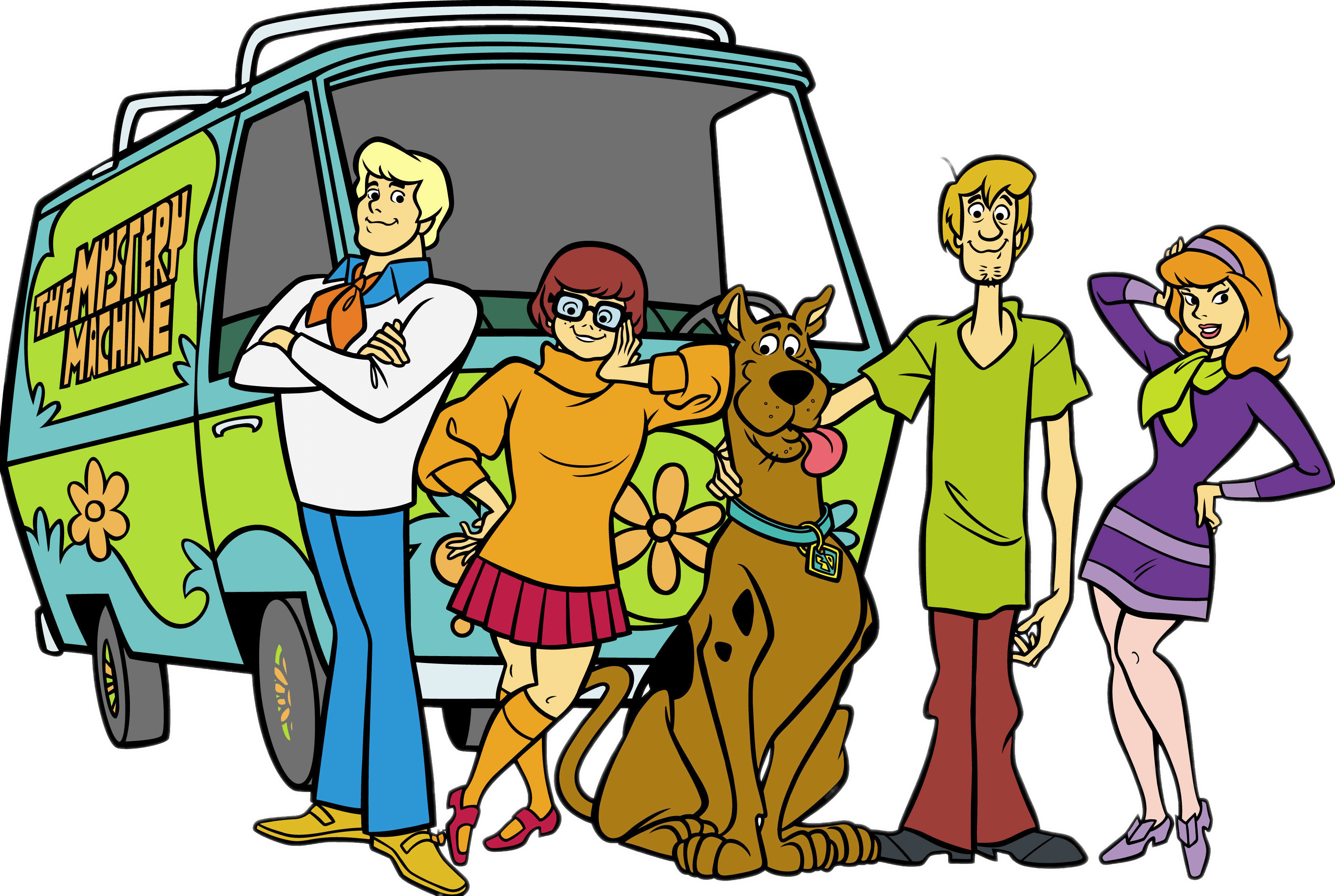 Scooby Doo In Front Of Mystery Machine transparent PNG