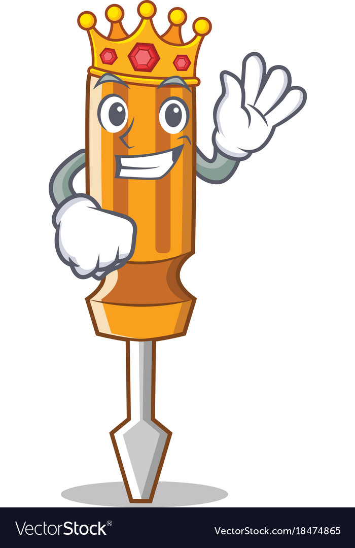 King screwdriver character cartoon style