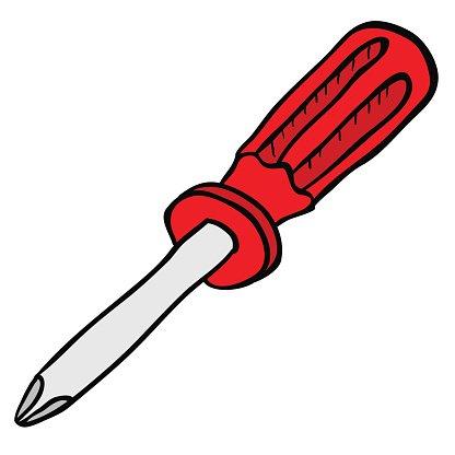 Freehand Drawn Cartoon Screwdriver stock vectors and