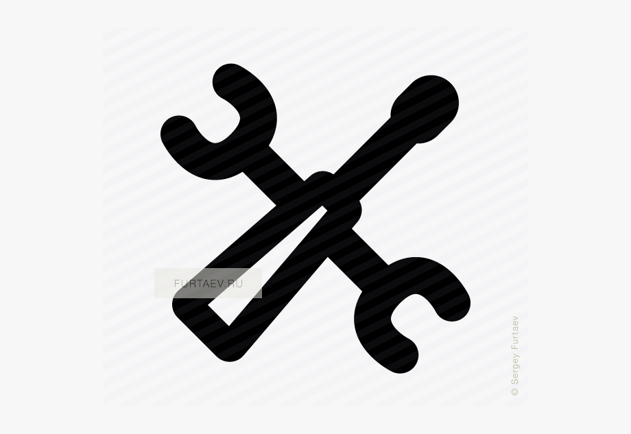 Vector Icon Of Crossed Screwdriver And Wrench