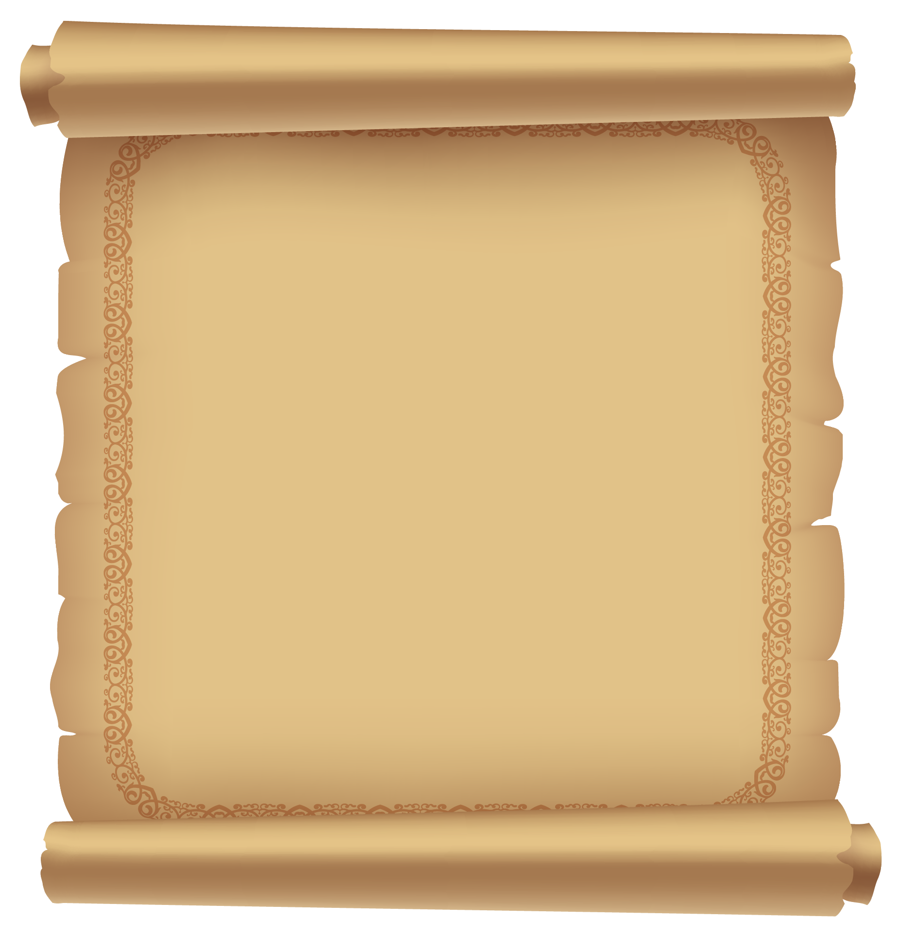 Decorative Ancient Scrolled Paper PNG Clipart Picture