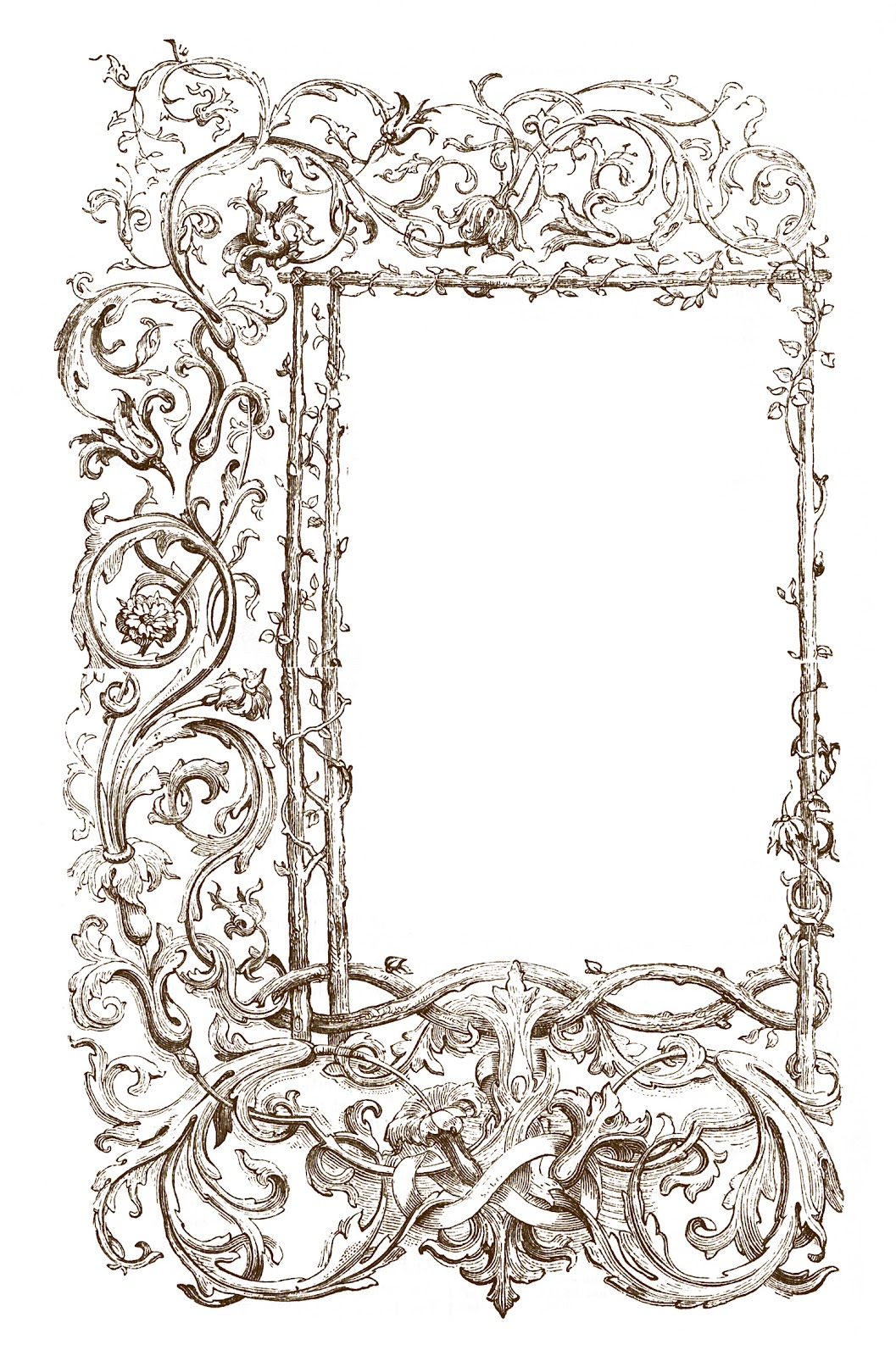 Vintage Clip Art Faux Bois Frames With Scrolls The Graphics