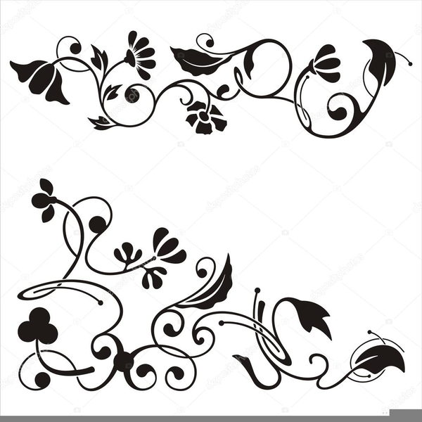Scroll clipart floral.