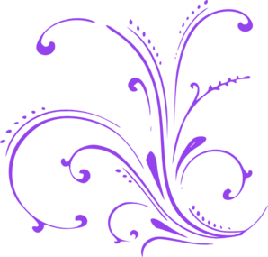 Purple Butterfly Scroll Clip Art