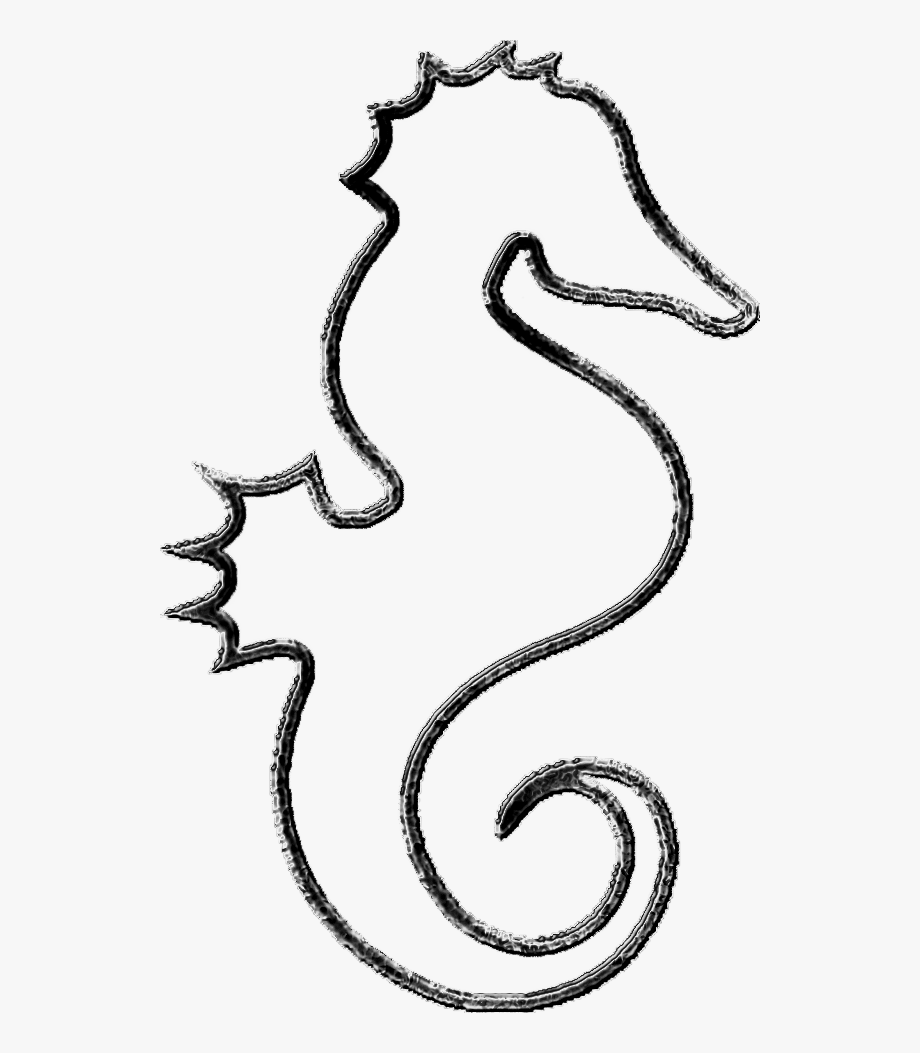 Sea Horse Clip Art Black And White