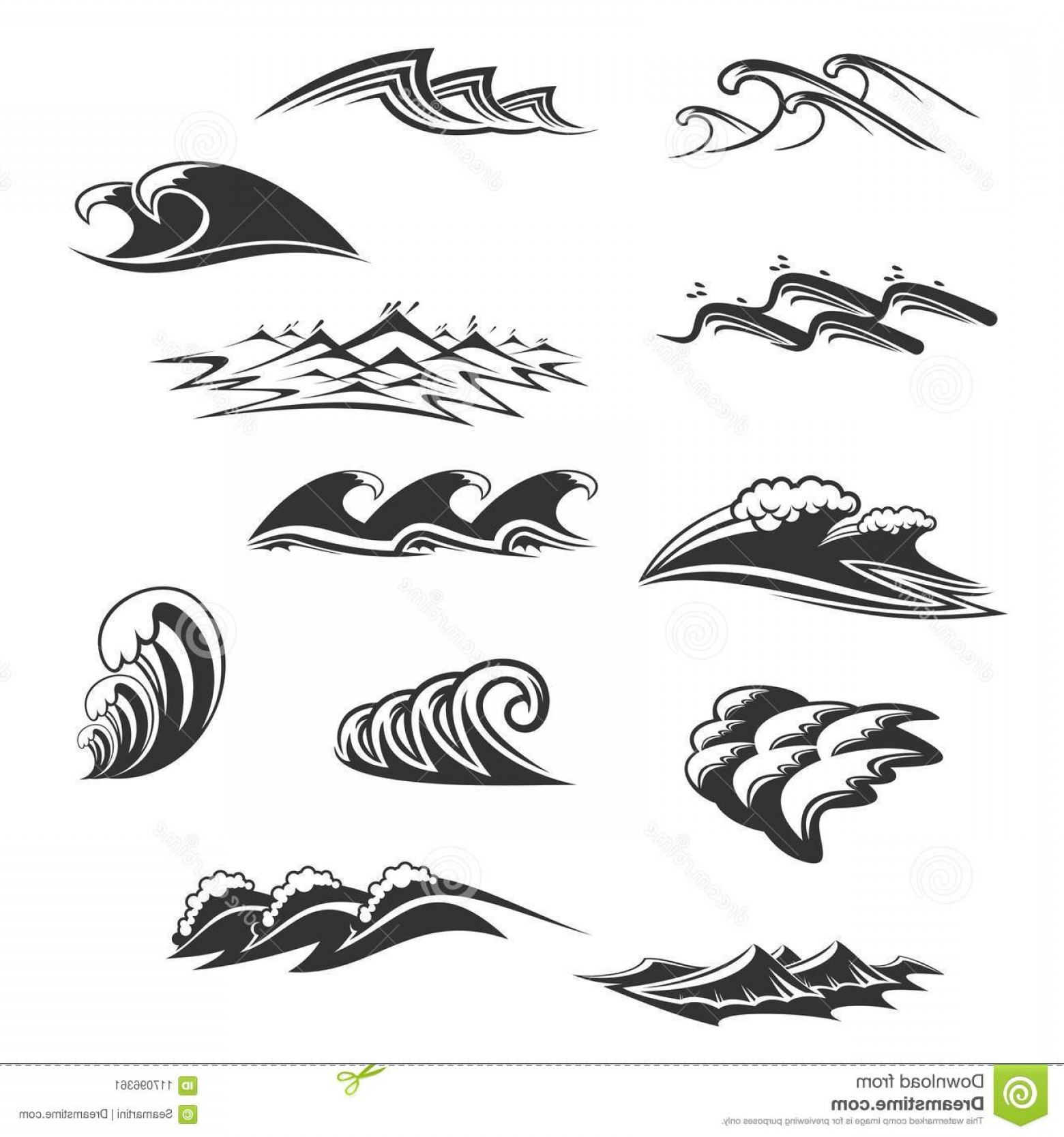 Sea waves icons.