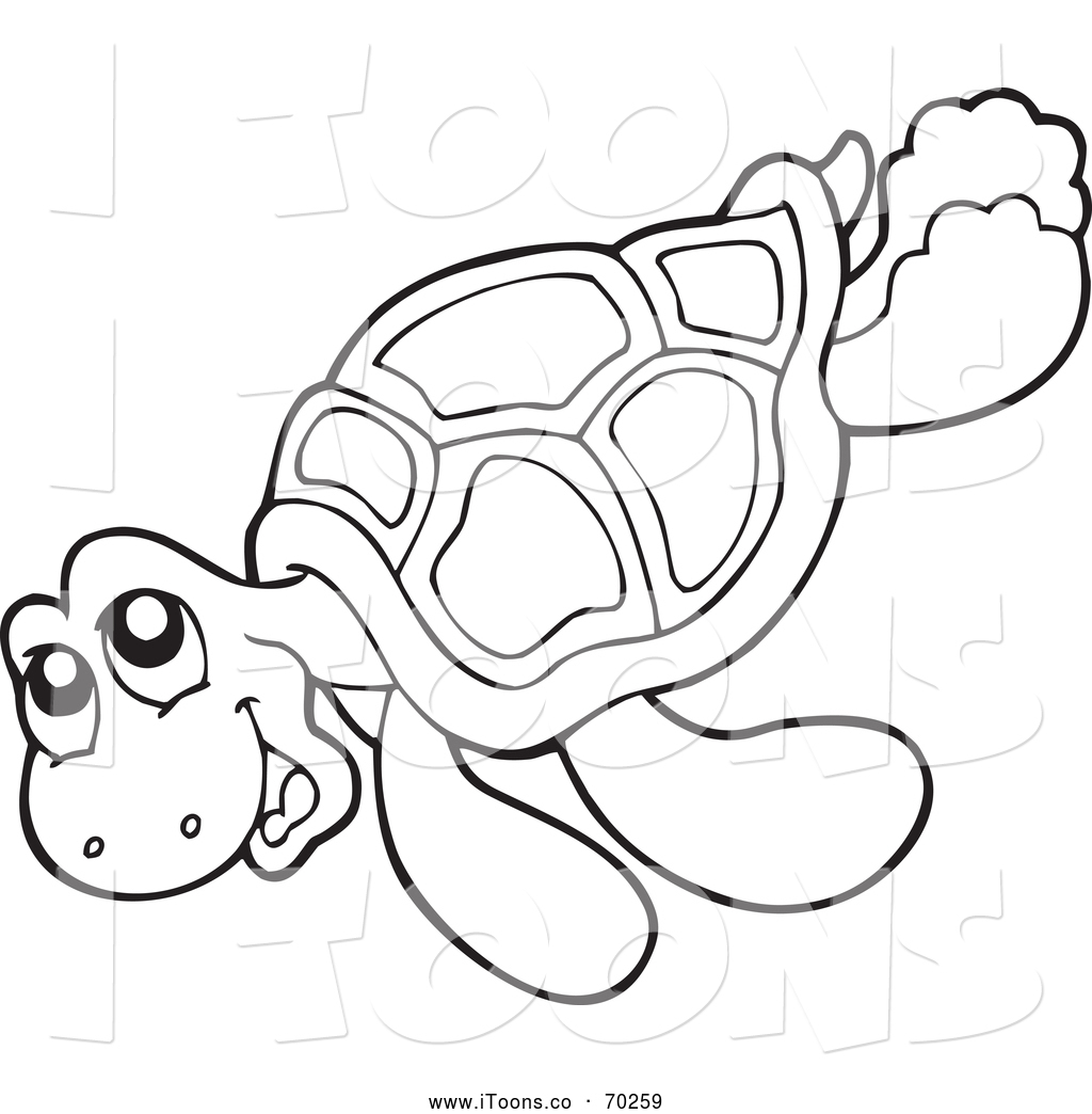 sea clipart black and white turtle