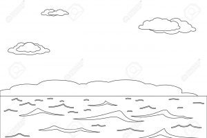 Sea water clipart black and white