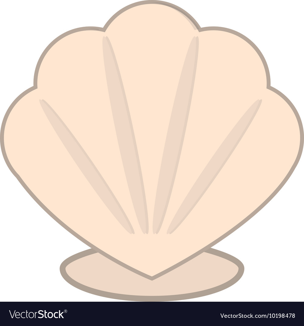 Cartoon seashell icon.