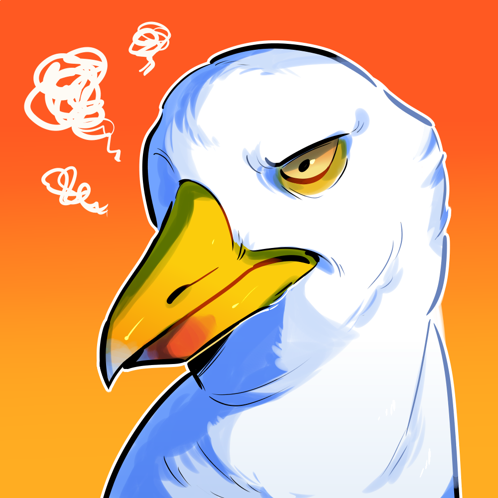seagull clipart angry